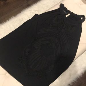Black embroidered top